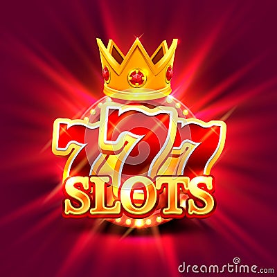 Big win slots 777 banner casino background. Vector Illustration