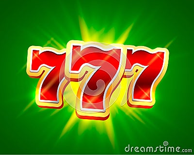 Big win slots 777 banner casino background. Vector Illustration