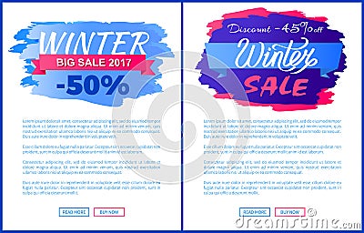 Big Winter 2017 Discount Vector Illustrations Set Vector Illustration