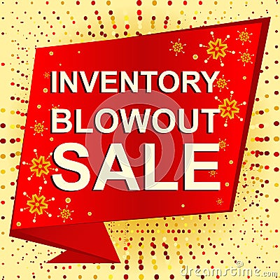 Big winter sale poster with INVENTORY BLOWOUT SALE text. Advertising vector banner Vector Illustration