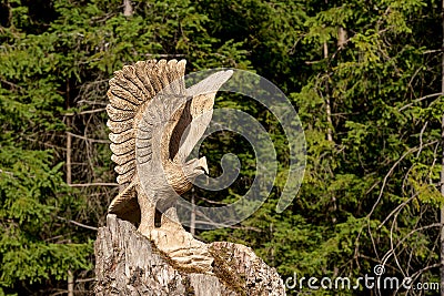 Big wooden eagle statue Stock Photo