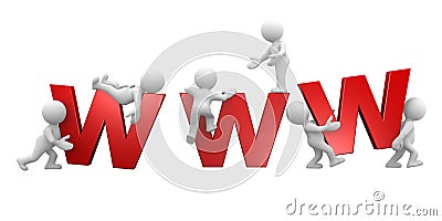 Big www letters Stock Photo
