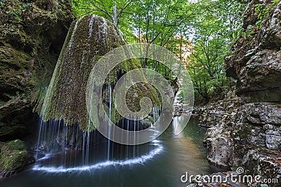 Bigar Cascade Falls in Nera Beusnita Gorges National Park, Romania Stock Photo