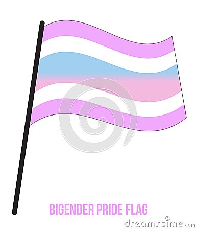 Bigender Pride Flag Waving Vector Illustration Designed with Correct Color Scheme Vector Illustration