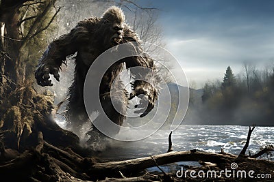 Bigfoot, also known as Sasquatch Cartoon Illustration