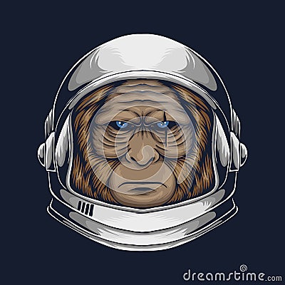 Bigfoot astronaut vector illustration Vector Illustration