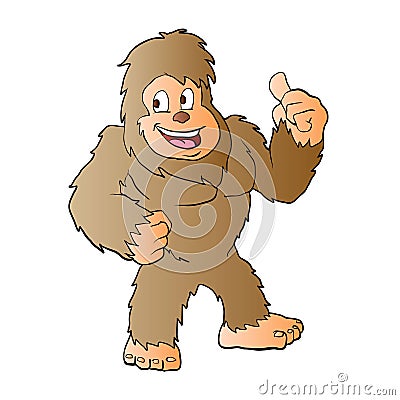 Bigfoot cartoon illustration Vector Illustration