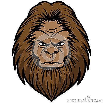 Bigfoot Head Vector Illustration