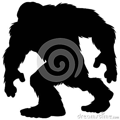 Bigfoot Mascot Silhouette Vector Illustration