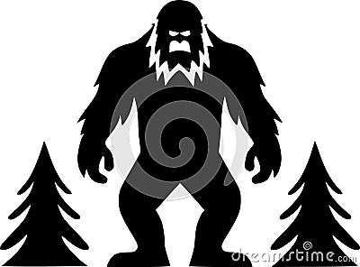 Bigfoot - minimalist and simple silhouette - vector illustration Vector Illustration