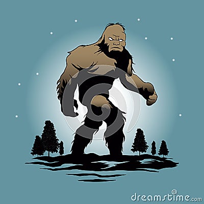 Bigfoot Silhouette Vector Illustration