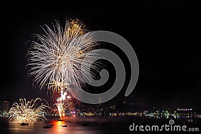 The biggest annual firework was showed Editorial Stock Photo