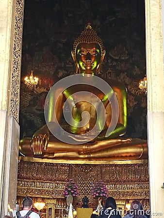 The biggest Buddha in a temple Editorial Stock Photo