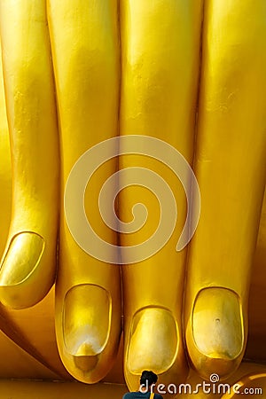 Biggest golden buddha statue sitting in wat muang public thai temple at angthong province, thailand Editorial Stock Photo