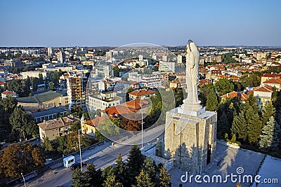 The biggest Monument of Virgin Mary in the world, City of Haskovo Stock Photo