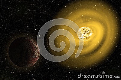 The biggest star in the Universe illustration . Elements of this image furnished by NASA . Stock Photo