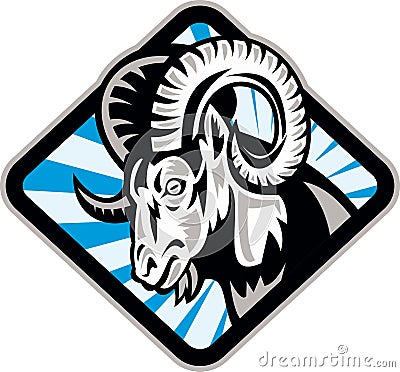 Bighorn Ram Sheep Goat Vector Illustration