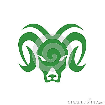 Bighorn Sheep Ram Head Front Icon Vector Illustration