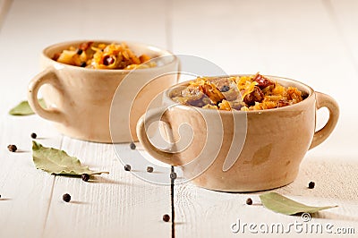 Bigos. The traditional Polish dish. Stock Photo