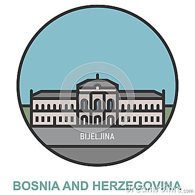 Bijeljina. Cities and towns in Bosnia and herzegovina Vector Illustration