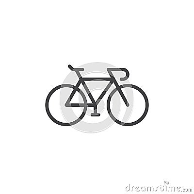 Bike, Bicycle line icon, outline vector sign, linear style pictogram isolated on white. Vector Illustration