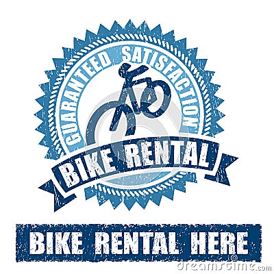 Bike Bicycle Rental Rubber Stamp Stock Photo