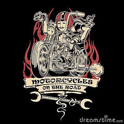 Vintage Motorcye Club Ride Road vector Vector Illustration