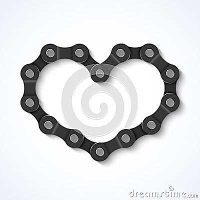 Bike chain heart Vector Illustration