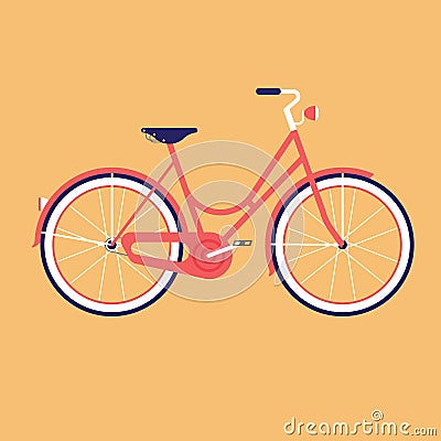 Bike for the city. Flat vector illustration Vector Illustration