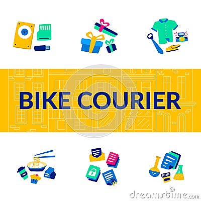 Bike Courier. Bicycle lifestyle. Biking Service. Stock Photo