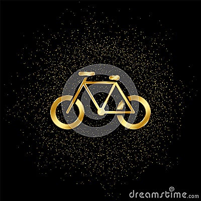 Bike gold, icon. Vector illustration of golden particle Cartoon Illustration