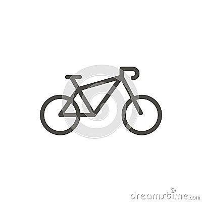 Bike icon vector. Line bicycle symbol. Vector Illustration