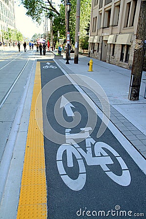 Bike Lane Editorial Stock Photo