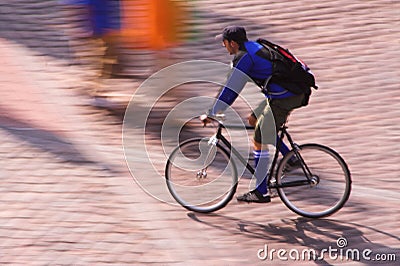 Bike messenger Stock Photo