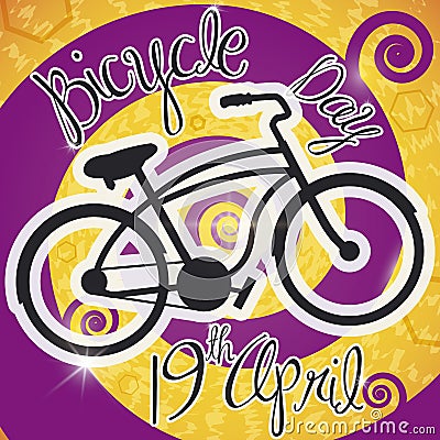 Bike over Spiral Representing First LSD Trip or Bicycle Day, Vector Illustration Vector Illustration