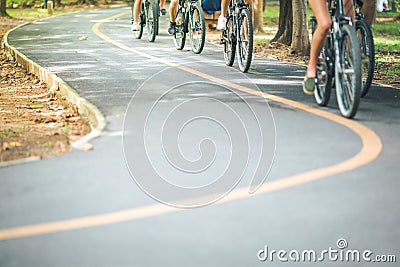 Bike path,movement of cyclist Stock Photo