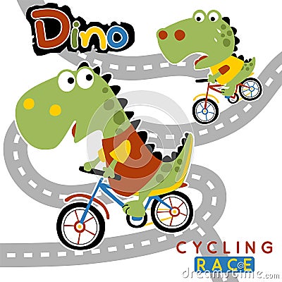 Bike racing cartoon on white background Vector Illustration