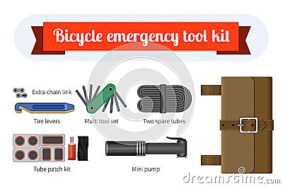 Bike repair tool kit Vector Illustration