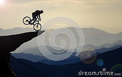 Bike rides in unusual places Stock Photo