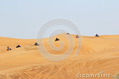 Bike Riding in Dubai Desert Safari Editorial Stock Photo