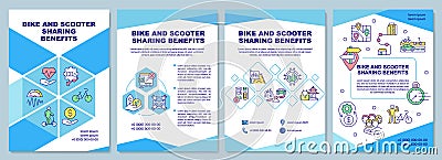 Bike and scooter sharing benefits brochure template Vector Illustration