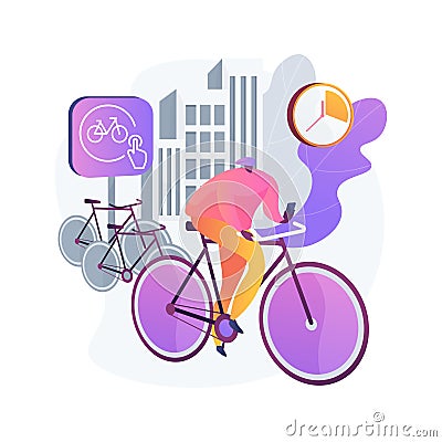 Bike sharing abstract concept vector illustration. Vector Illustration