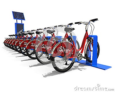 Bike Sharing station concept Stock Photo