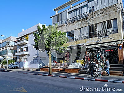 Bike shop in Yel Aviv Editorial Stock Photo