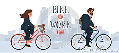 Bike to Work Day Vector Illustration