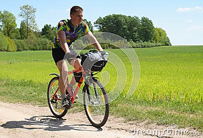 Bike tourist Stock Photo