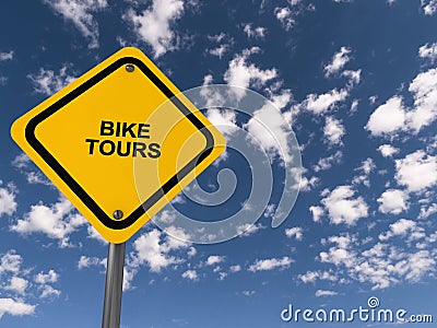 Bike tours traffic sign Stock Photo