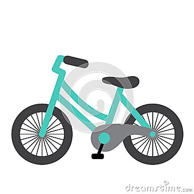 Bike transportation cartoon character side view vector illustration Vector Illustration