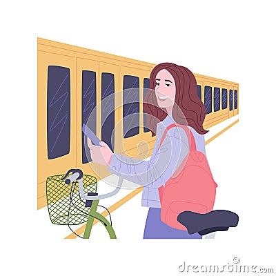 Bike transportation facility isolated cartoon vector illustrations. Vector Illustration