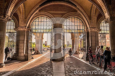 Bike tunnel, Rijksmuseum Amsterdam Editorial Stock Photo